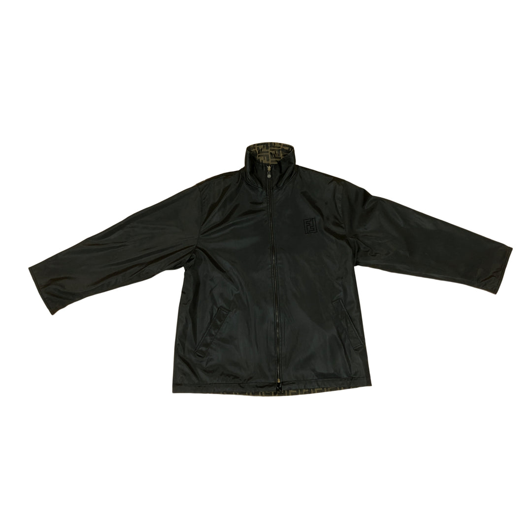 *Fendi Fendi Zukka模式字母图Blouson可逆