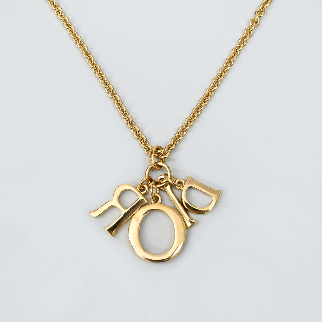 Christiandior Christian Dior Rhinestone 로고 긴 목걸이 P43505V