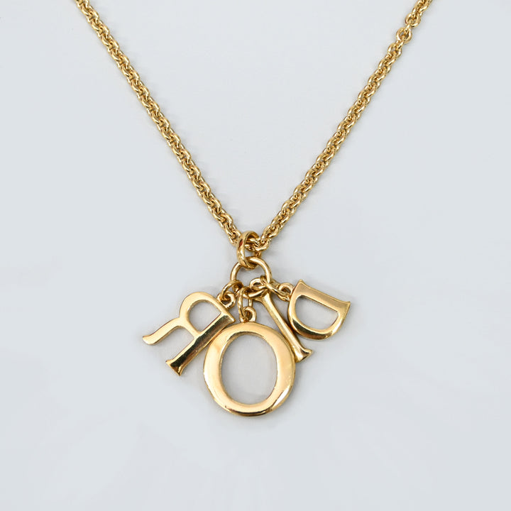 Christiandior Christian Dior Rhinestone 로고 긴 목걸이 P43505V