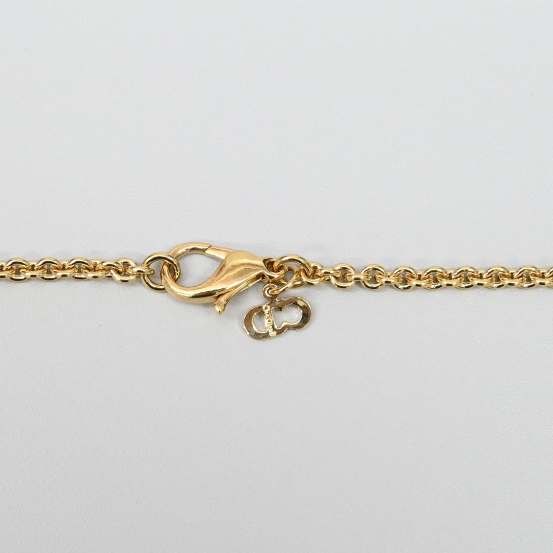Christiandior Christian Dior Rhinestone 로고 긴 목걸이 P43505V