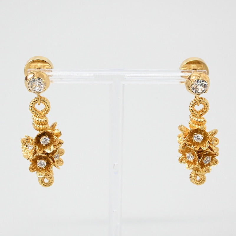 MIUMIU ピアス クリスタル付 フラワー ドロップ