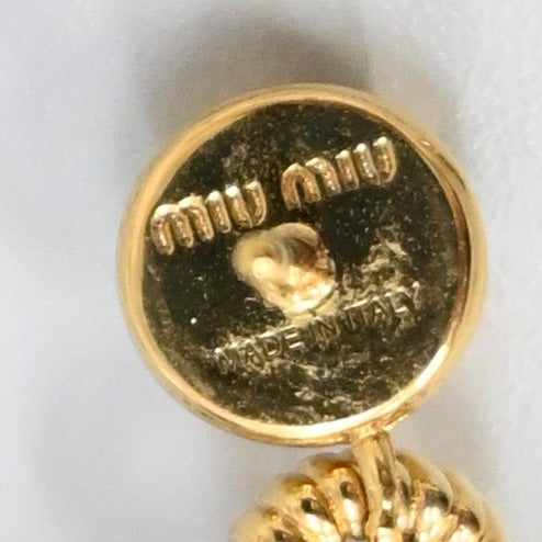 MIUMIU ピアス クリスタル付 フラワー ドロップ