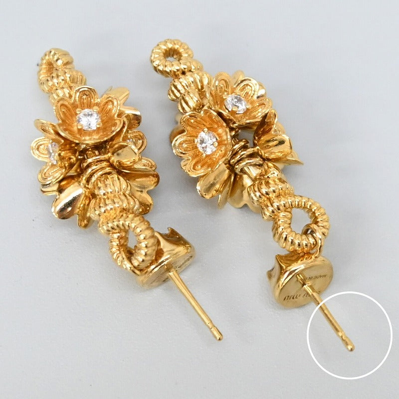 MIUMIU ピアス クリスタル付 フラワー ドロップ