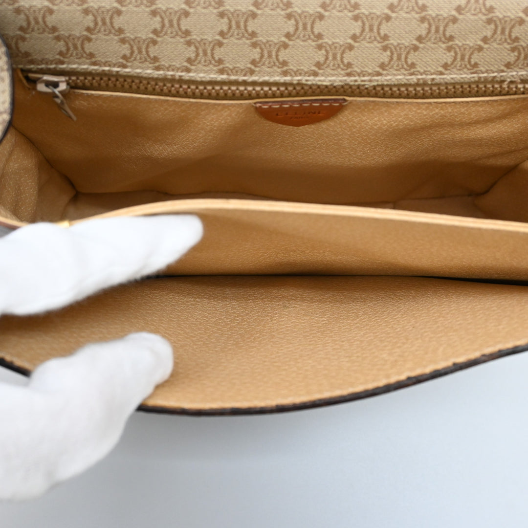 Celine MacadamPattern Ganchini Bracket Shoulder Bag P44002V