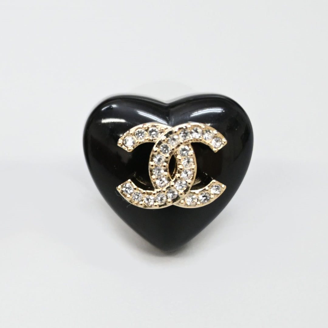 CHANEL 샤넬 코코 마크 하트 라인 스톤 피어싱 P44094V