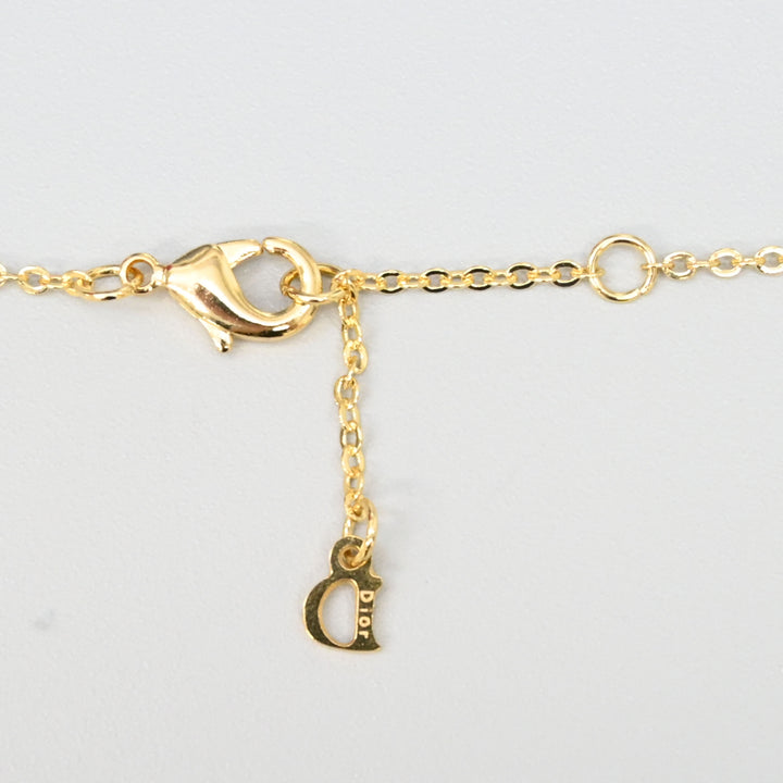 Christian Dior DIOR Logo Line Stone Necklace P44323V