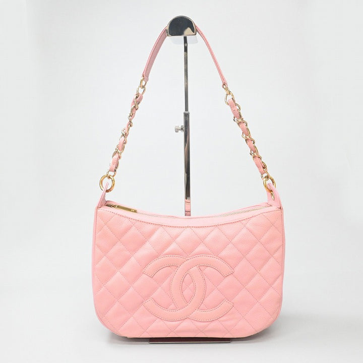 CHANEL ショルダーバッグ マトラッセ　キャビアスキン　チェーンショルダーバッグ　ワンショルダー