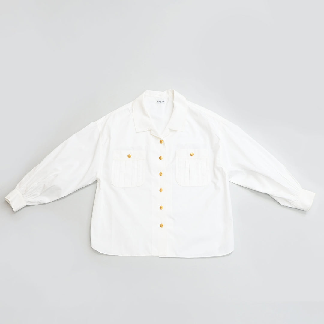 CHANEL 샤넬 코코 마크 버튼 셔츠 P43972V