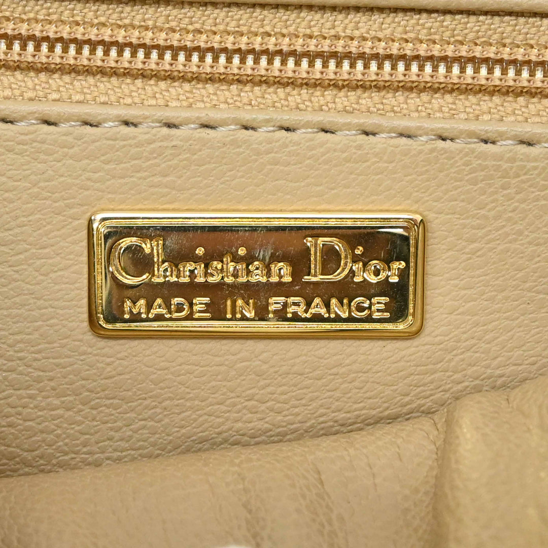 *Christian Dior クリスチャンディオール オーバルロゴ金具 ハンドバッグ P8114V