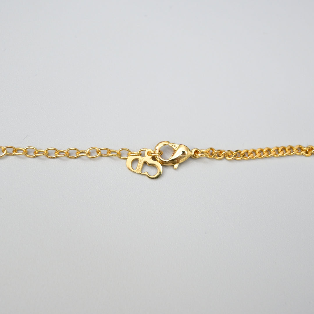 Christiandior Christian Dior Rhinestone CD 로고 목걸이 P43703V