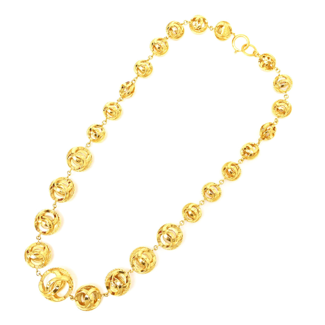 *CHANEL Chanel Coco Mark Ball Chain Necklace P16585V
