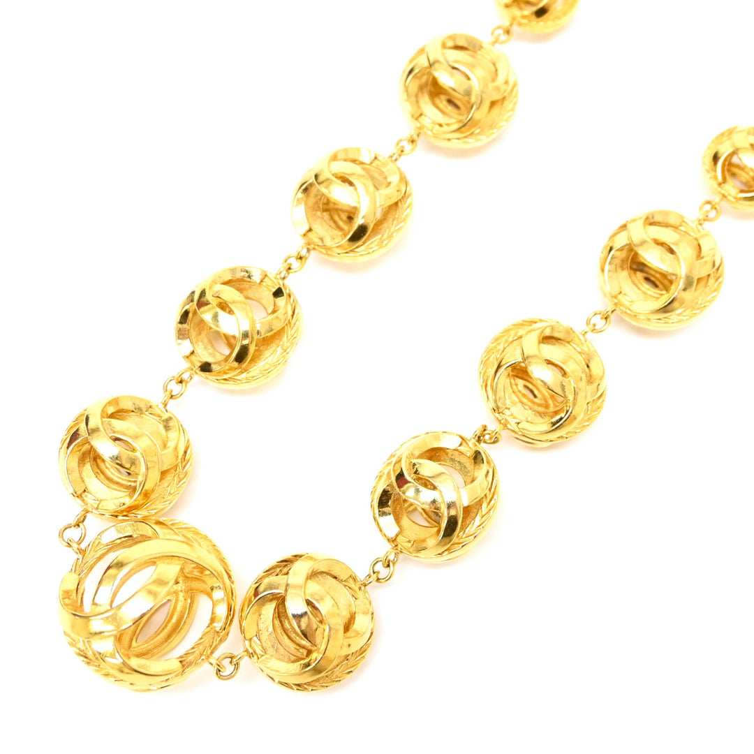 *CHANEL Chanel Coco Mark Ball Chain Necklace P16585V
