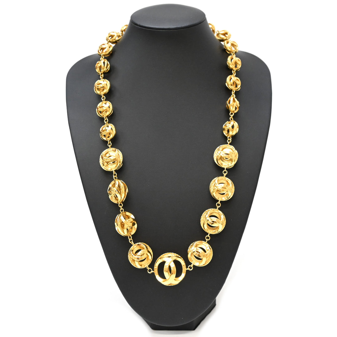 *CHANEL Chanel Coco Mark Ball Chain Necklace P16585V