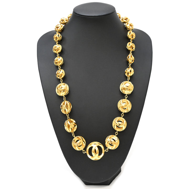 *CHANEL Chanel Coco Mark Ball Chain Necklace P16585V