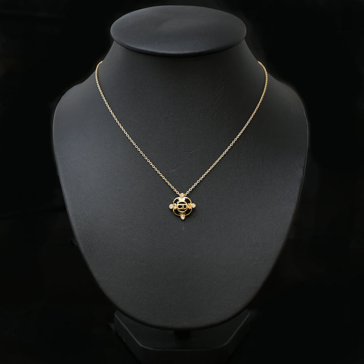 Christiandior Christian Dior? Onyx Rhinestone 목걸이 P43350V
