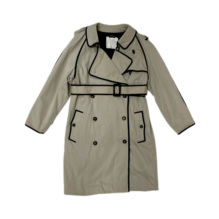 *香奈儿香奈儿苑带Coco Mark Coco Button Piping Crench Coat