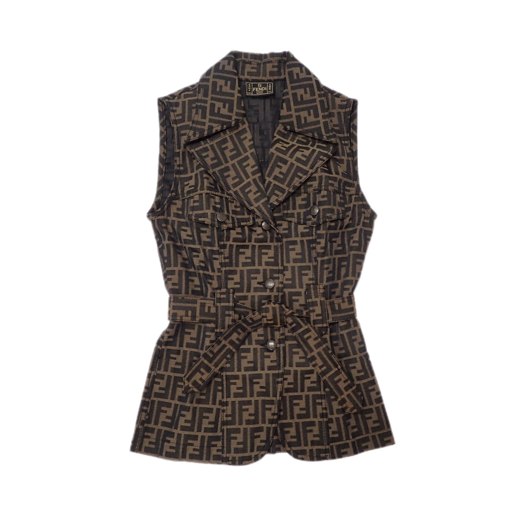 *FENDI jeans Zucca pattern Waistcoat