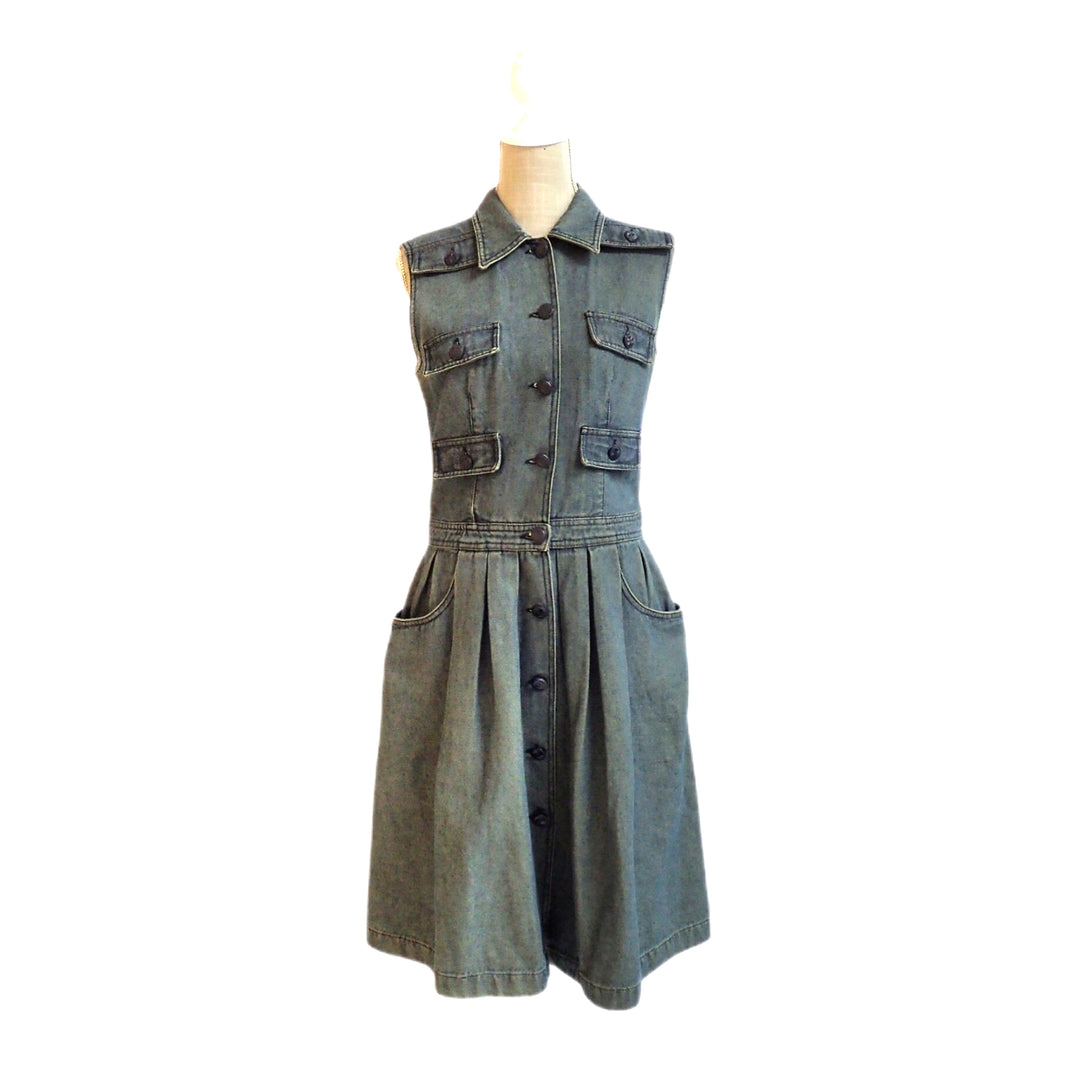 *CHANEL P17124 denim coat sleeveless shirt one piece