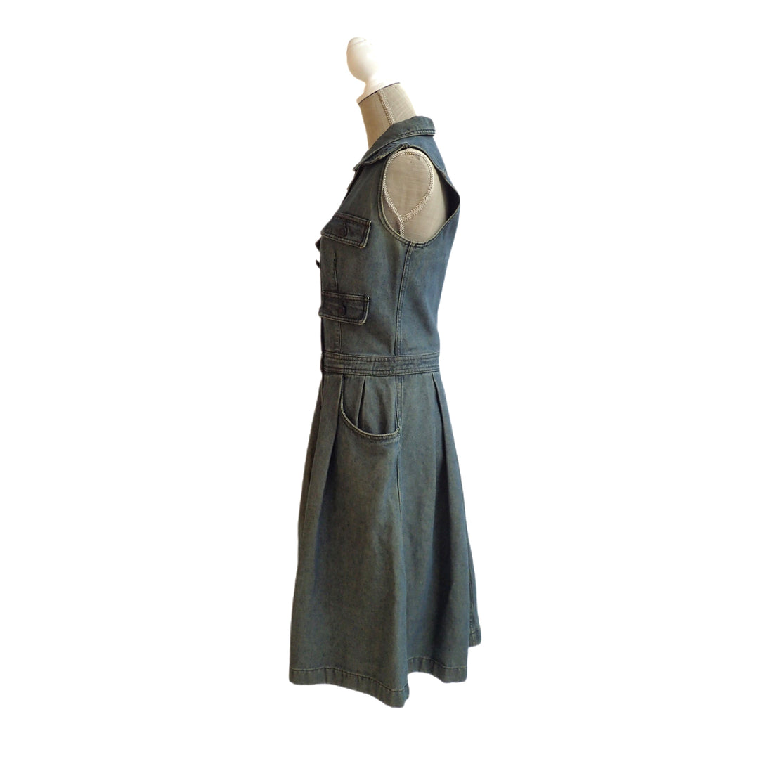 *CHANEL P17124 denim coat sleeveless shirt one piece