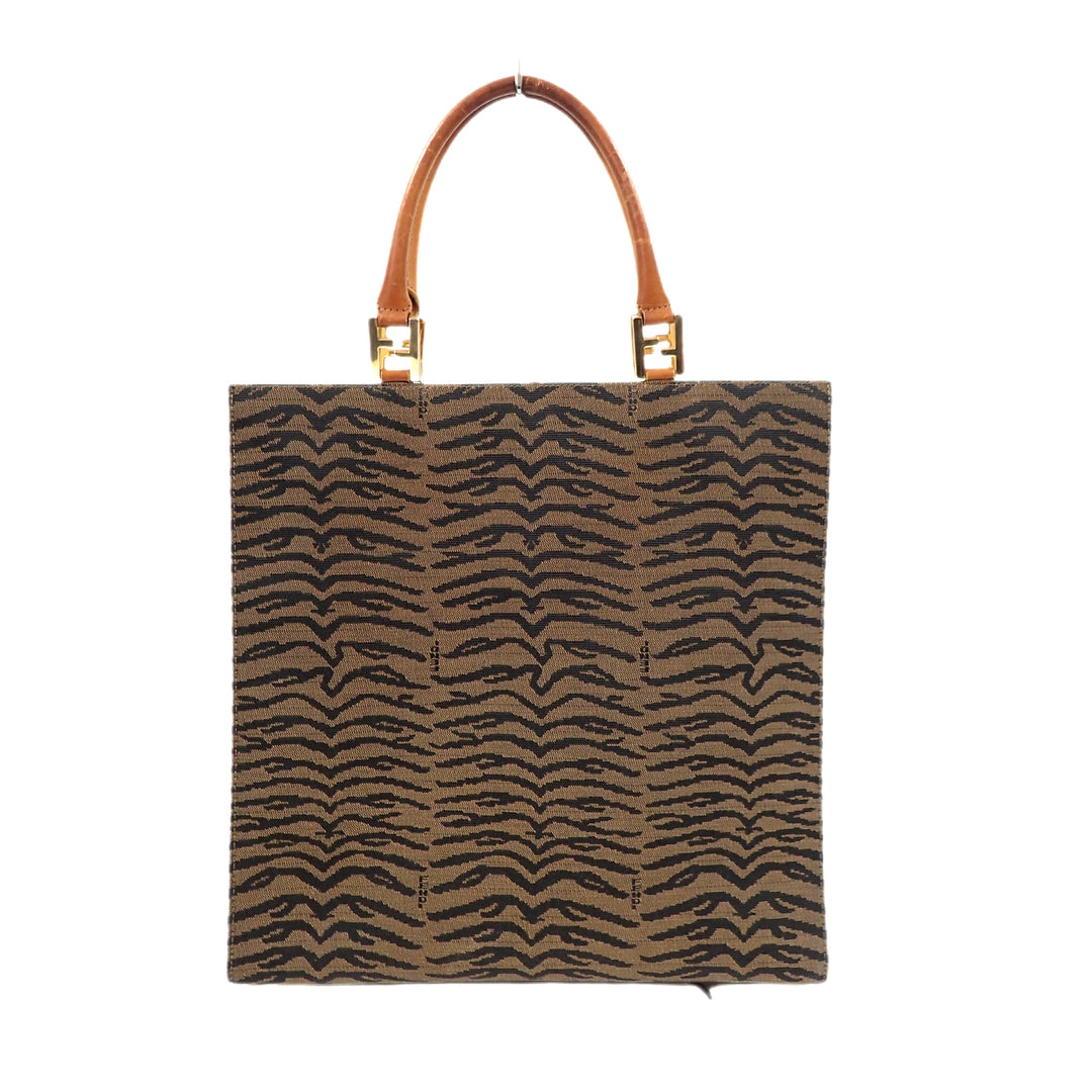 *FENDI Zebra Pattern Tote Bag