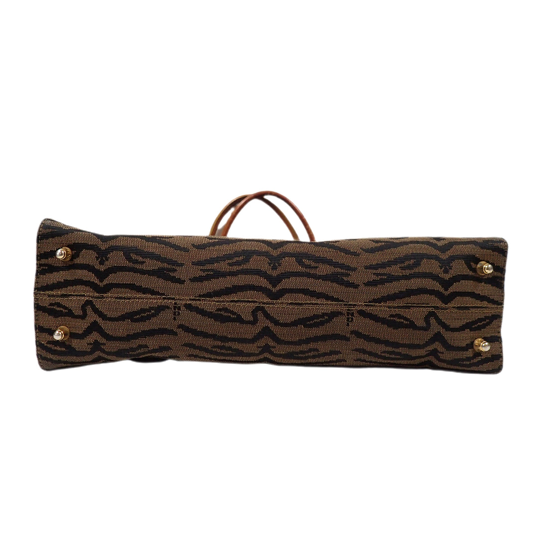 *FENDI Zebra Pattern Tote Bag