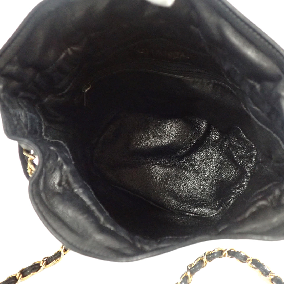*CHANEL matelasse Drawstring Chain Shoulder Bag