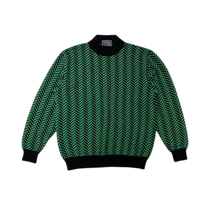 *VERSACE CLASSIC ヴェルサーチクラシック セーター ヘリンボーン柄 P31315V