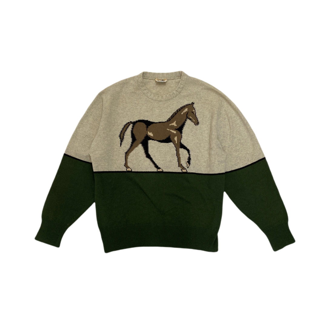 *HERMES エルメス ニット セーター 馬 カシミヤ100％