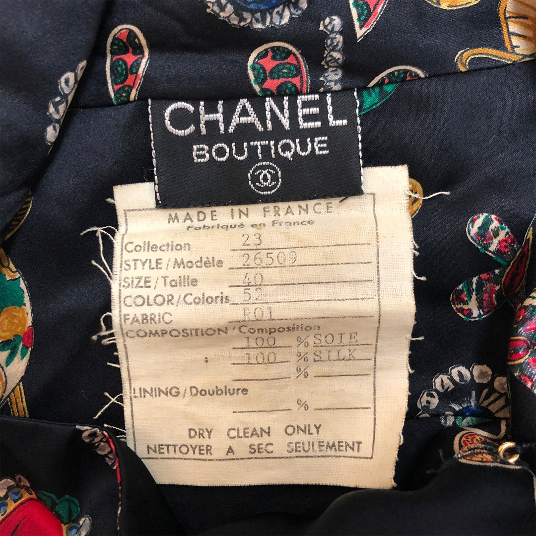 *CHANEL Jacket Blouse 2 Points Set Tweed Coco Mark 26509