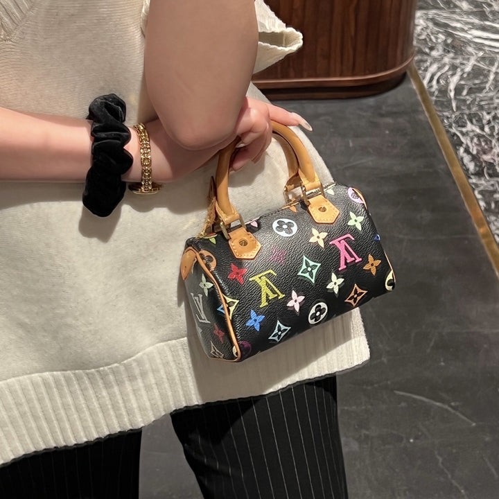 *Louis Vuitton 미니 빠른 핸드백 미니 보스턴 미니 핸드백 모형 멀티 컬러