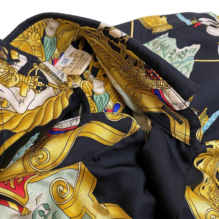 *HERMES エルメス シャツ セリエボタン スカーフ柄