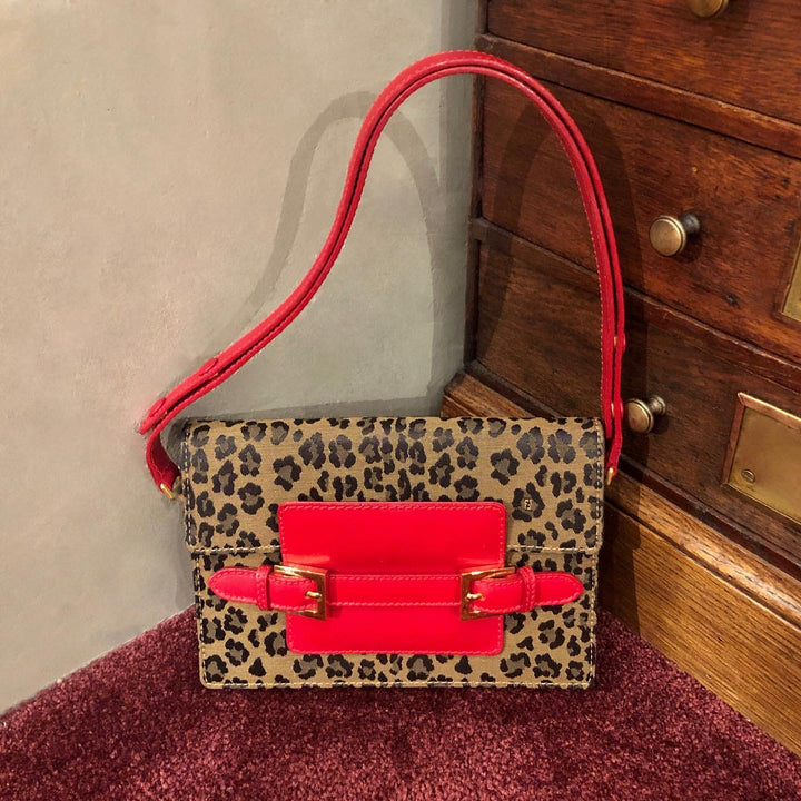 *Fendi Fendi 숄더백 표범 표범 인쇄