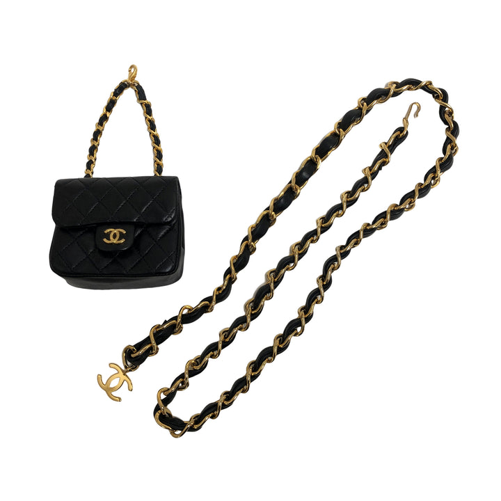 *CHANEL Mini Mini Matelasse Chain Belt Pouch Chain Shoulder Bag