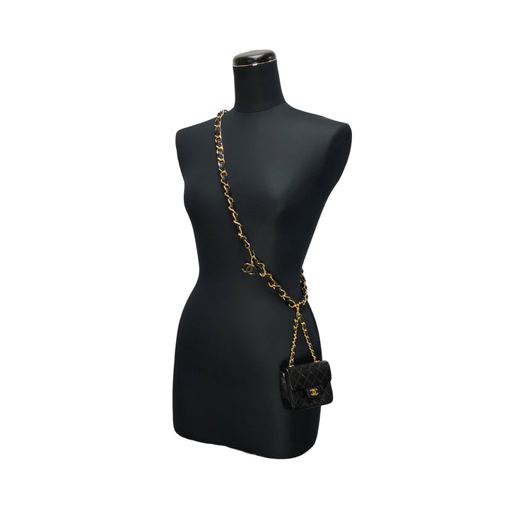 *CHANEL Mini Mini Matelasse Chain Belt Pouch Chain Shoulder Bag