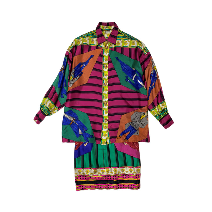 *GIANNI VERSACE ジャンニヴェルサーチ セットアップ シャツ スカート 総柄 男性