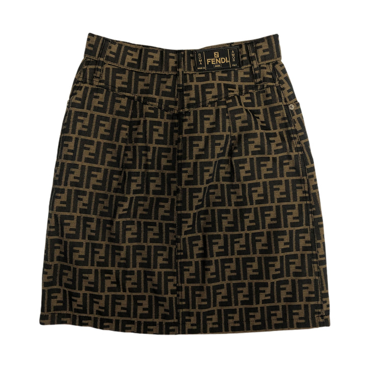 * FENDI JEANS Zucca pattern skirt