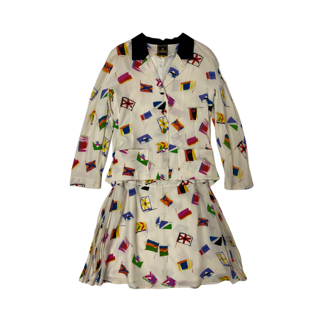 *FENDI フェンディ セットアップ ジャケット スカート 旗 フラッグ P9998V