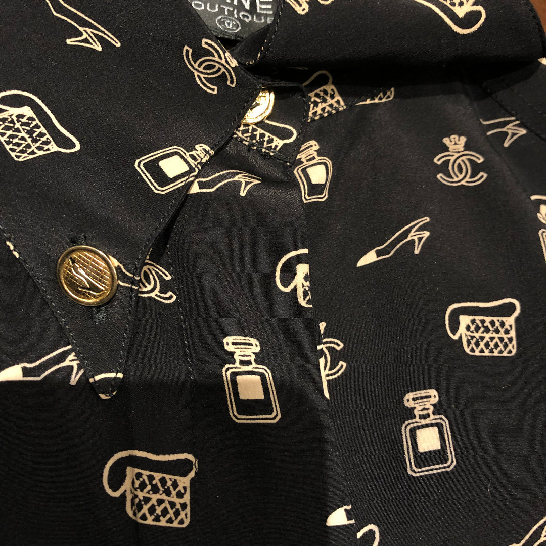 *CHANEL Chanel Shirt Blouse Icon Pattern P7623V