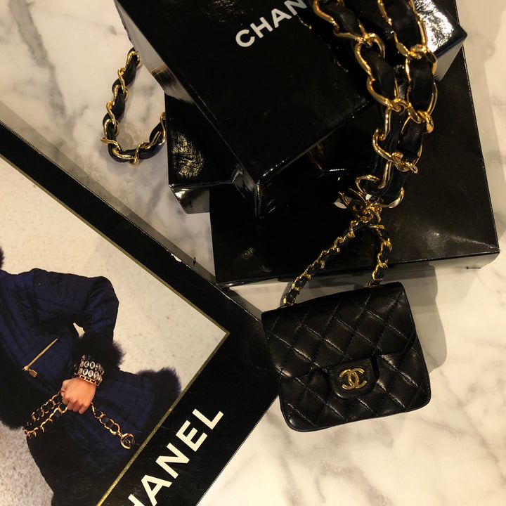 *CHANEL Mini Mini Matelasse Chain Belt Pouch Chain Shoulder Bag