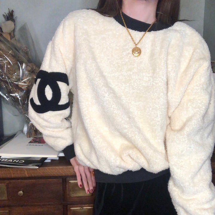 *CHANEL シャネル テリークロス トレーナー スウェット COCO ココマーク パイル